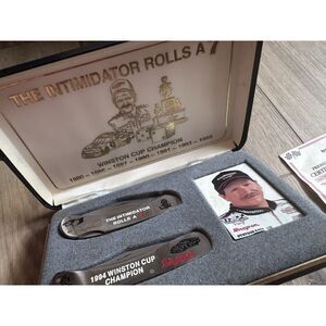 Dale Earnhardt The Intimidator Rolls a 7 Collector Knife Set Case COA NASCAR